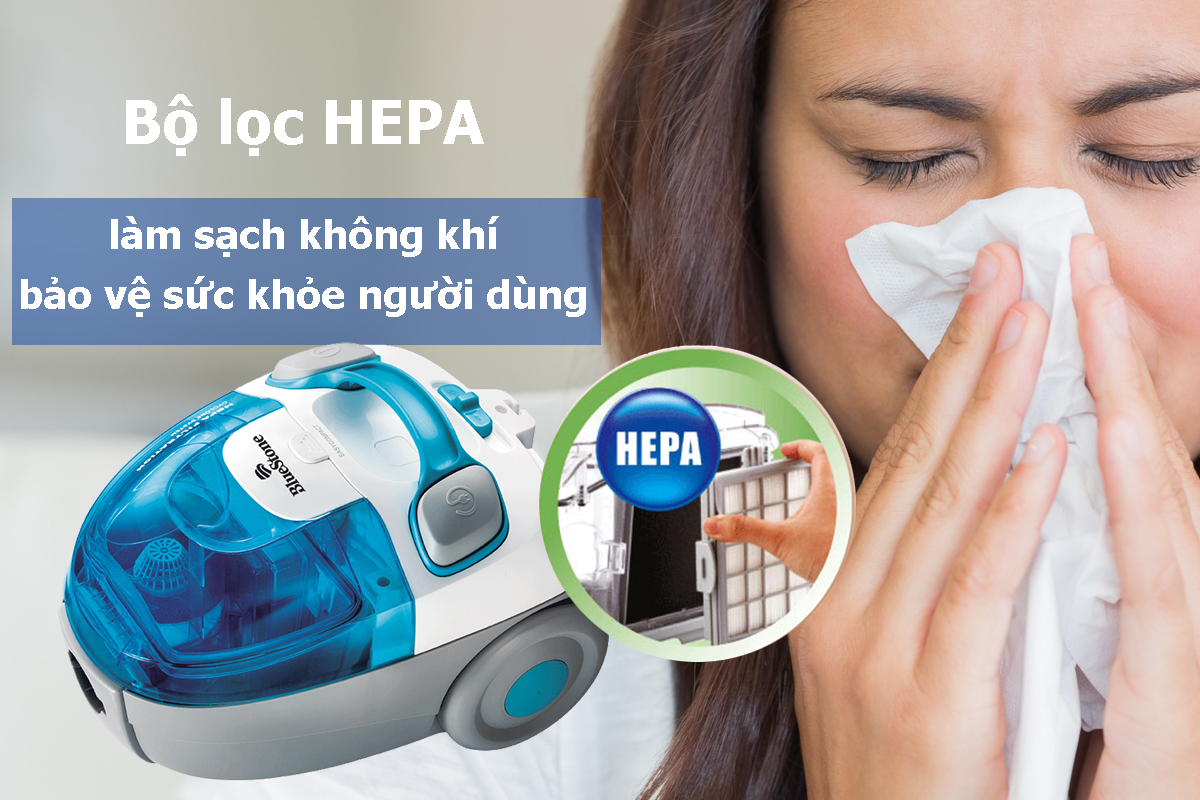 Máy sử dụng màng lọc HEPA giúp không khí trong lành, bảo vệ sức khỏe