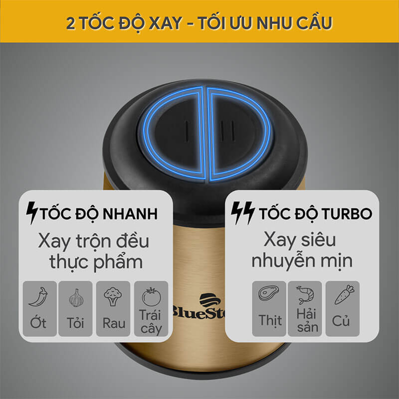 2 tốc độ xay tiện lợi 