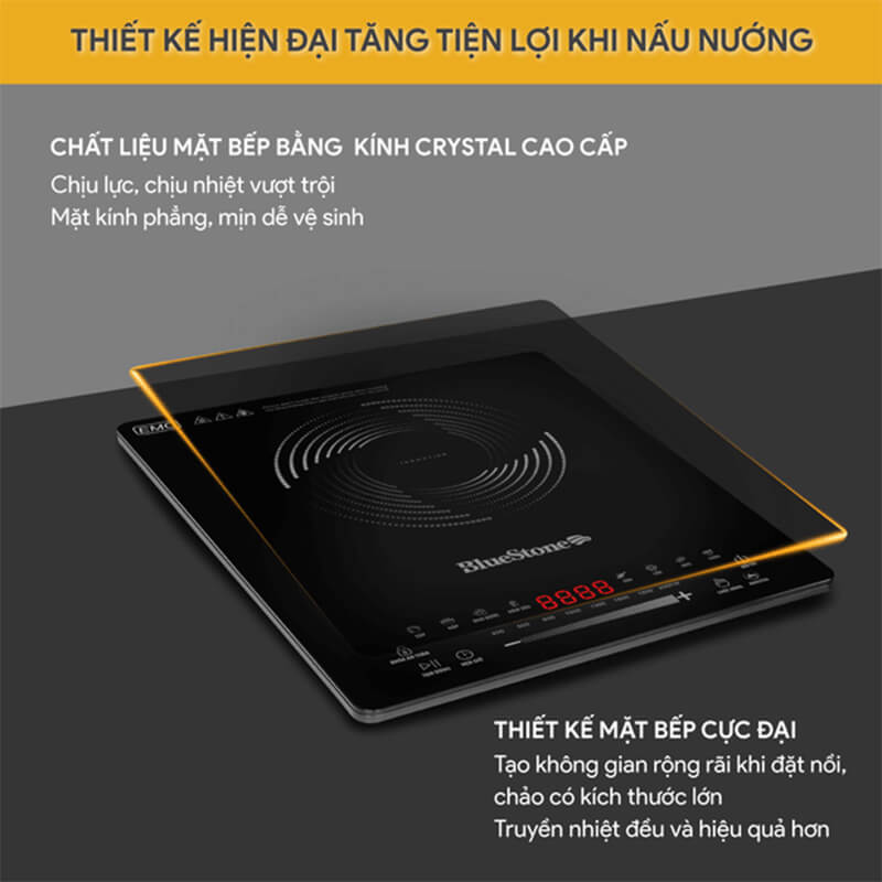 Mặt kính Crystal cao cấp – Chịu lực, chịu nhiệt và dễ vệ sinh