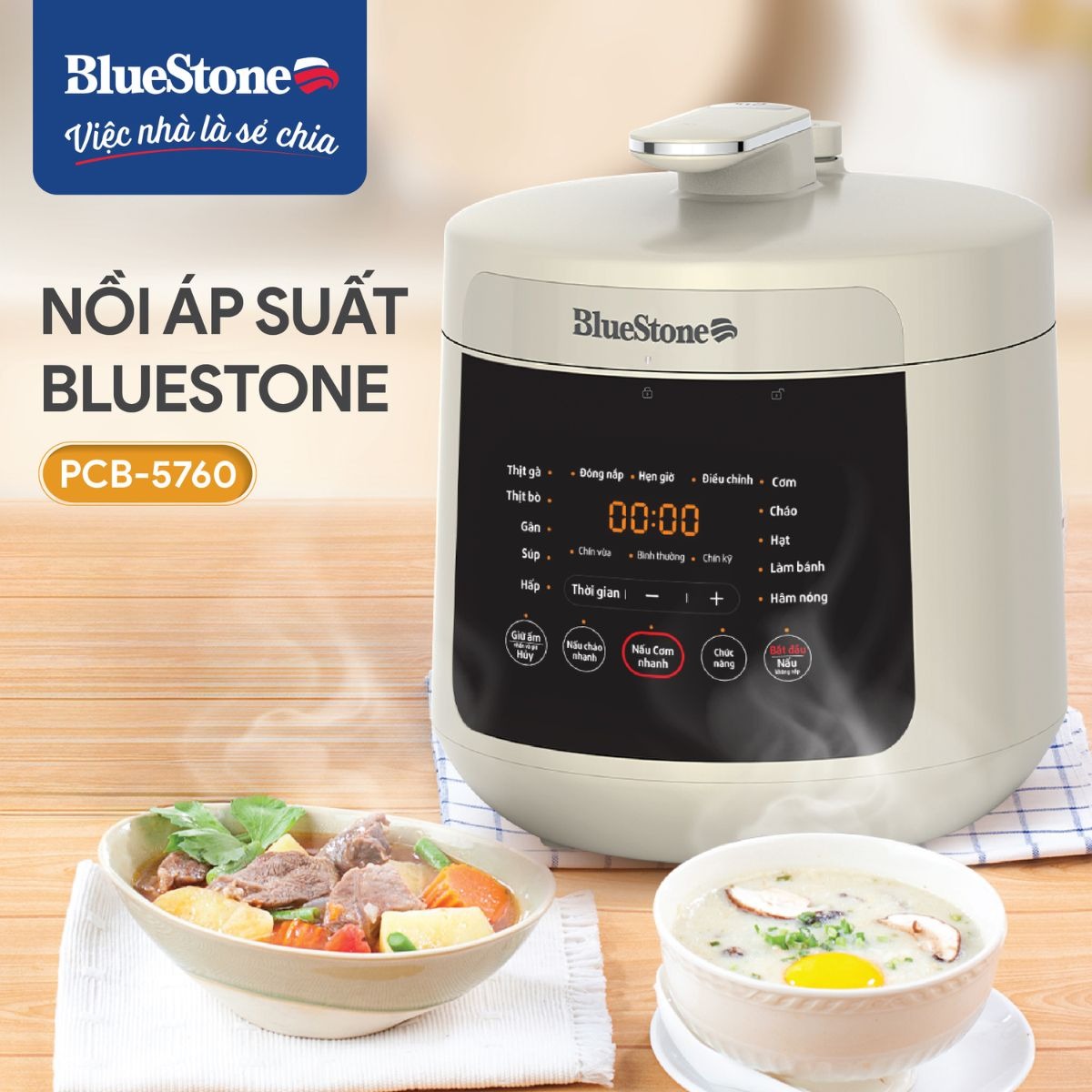 Nồi Áp Suất BlueStone PCB-5760 4.8 Lít 900W